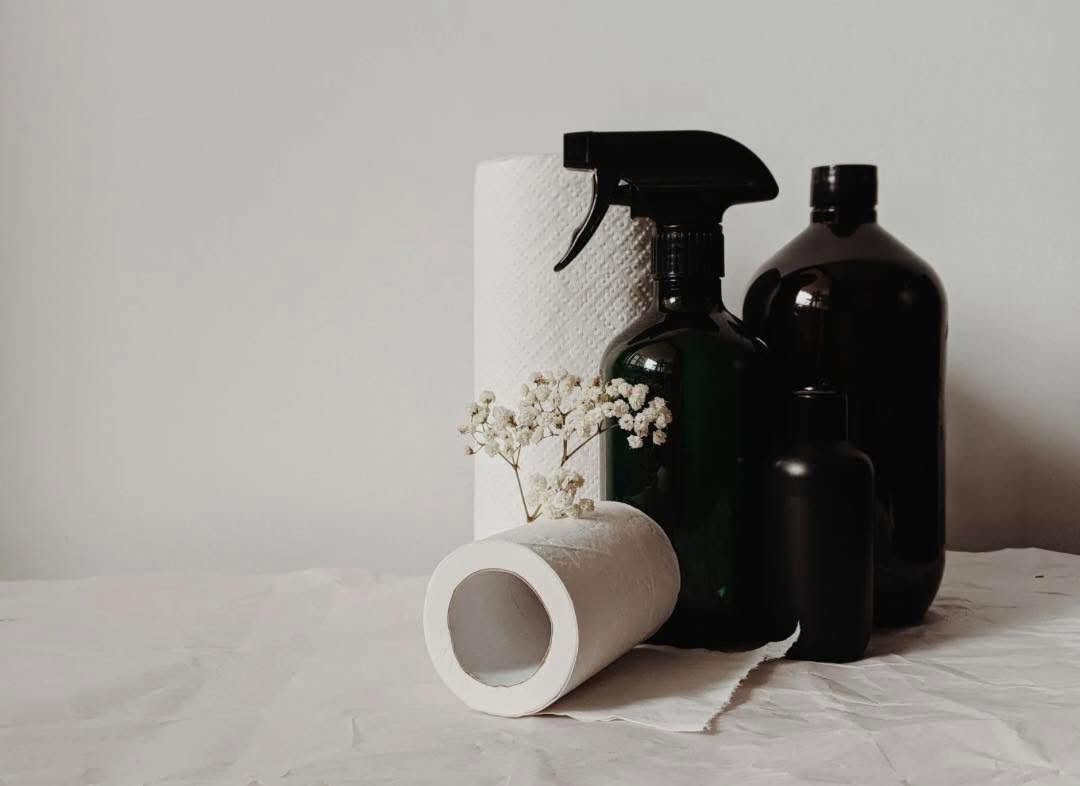 Professional cleaning supplies ready for use